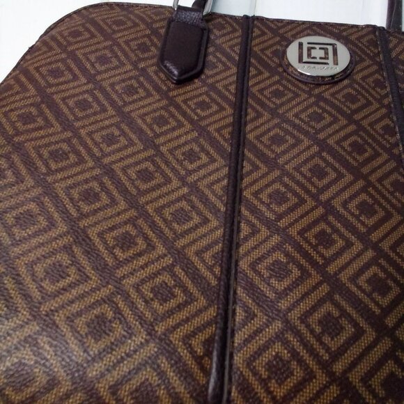 Liz Claiborne Satchel Laptop Media Career Bag Top Handle 3 Sections Brown - Picture 7 of 15